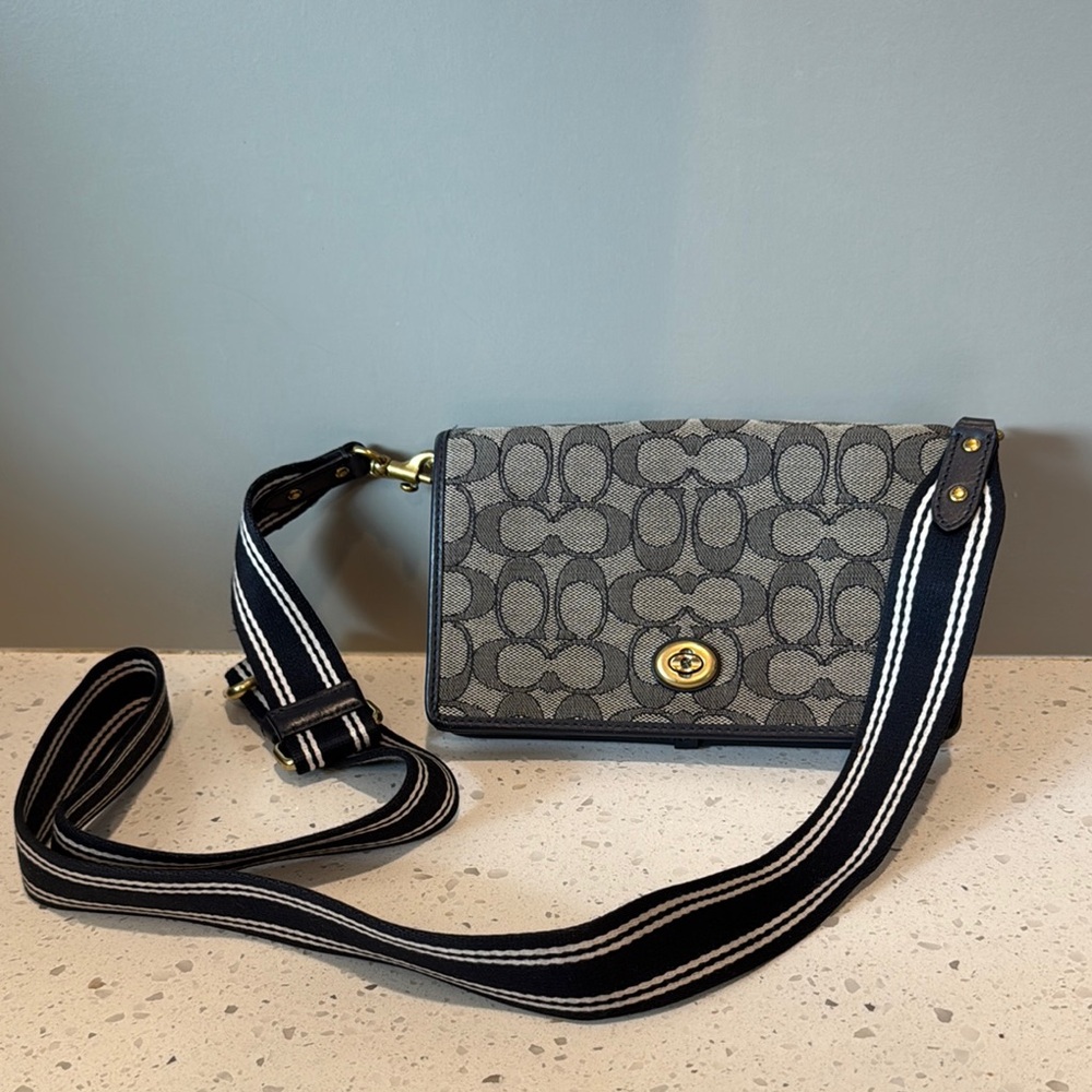 Coach Gray and Black Crossbody Bag